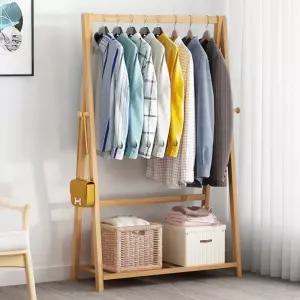 원목 선반 행거 틈새 수납 조립식 이동 옷걸이 옷장