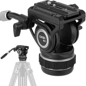 75mm 평평한 베이스 조절 가능한 팬 드래그 및 텔레스코픽 핸들이 있는 Cayer K10 Pro 비디오 유체 헤드