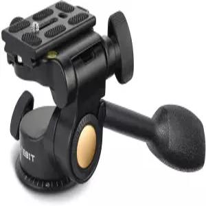 퀵 릴리스 플레이트와 핸들이 있는 UTEBIT 삼각대 유체 헤드 팬 및 틸트용 금속 카메라 컴팩트 비디오 DSLR