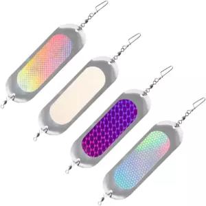 미요우 4PCS 낚시 플래셔 4.5 반사 미끼 송어 연어 파이크 월 농어를 위한 슬링 블레이드 도저 유인물