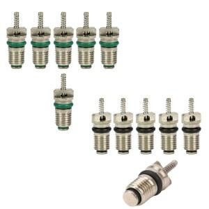 YehVeh 12 팩 에어컨 밸브 코어 키트 R134A 자동차 AC 냉매 누수 방지 고압 슈레이더 스템 A/C 시스템 서비스 베인 공기 진공 펌프 충전 호스