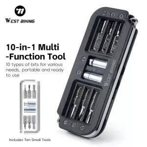 서쪽 자전거 10-In-1 수리 도구 멀티 산악 도로 차량 세트 렌치 육각형 유지 보수 Multitool