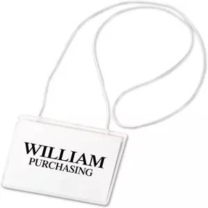 탄성 코드가 있는 C-라인 걸이식 이름 배지 홀더 4 x 3 인치 투명 상자당 50 개 (96043)