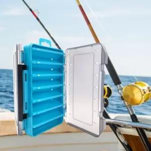 휴대용 낚시 도구 수납함 루어 태클 트레이 양면 12 칸 케이스 박스 바늘