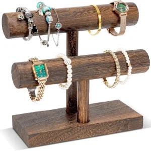 프로케이스 팔찌 홀더 디스플레이 정리함 판매용 나무 스탠드 T바 뱅글 수납 랙 비즈니스용 시계 타워 -