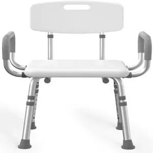 팔과 등이 있는 실내 샤워용 홈랜드 의자 욕조용 500파운드 헤비 듀티 시트 노인 성인 장애인 및 위한 높이