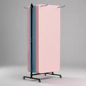 YTLEMON 요가 매트 홀더 걸이 바닥 롤링 카트 대용량 보관 랙 홀 펀치 홈 체육관용 금속 사각 튜브 선반