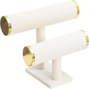 저스소 2단 팔찌 홀더 스탠드 뱅글 시계 디스플레이 벨벳 보석 보관 정리함 헤어밴드 스크런치 쇼 타워 샵