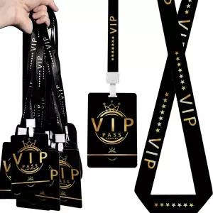 30세트 PVC VIP 배지 랜야드와 플라스틱 패스 카드 백스테이지 접근 브레이크어웨이 콘서트 파티 생일에