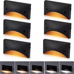 6팩 Cloudy Bay 저전압 LED 스텝 라이트 실외 Surface Mount/J-Box 2200K/2700K/3000K/4000K/5000K 선택