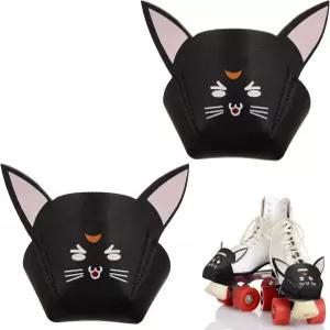 Zhanmai 2피스 토캡 가드 보호대 귀 포함 인조 가죽 롤러 스케이트 쿼드