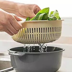 네이비 야채 세척 바구니 대형 야채세척바구니
