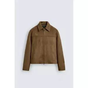 ZARA 크롭 핏 페이크 스웨이드 재킷 - 샌드 372924