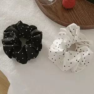 도트 새틴 곱창밴드 X5개 색상랜덤) 헤어슈슈 헤어끈 곱창머리끈 곱창끈 헤어스크런치