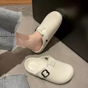 여성 방수 버클 뮬 슬리퍼 고무블로퍼 여자로퍼 2컬러 여성로퍼 블로퍼 캐주얼신발 로퍼