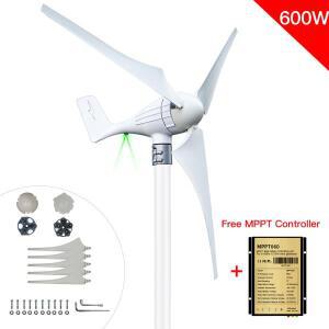 600W 12V 풍력 터빈 발전기 3 또는 5 블레이드 메터/초 저속 LED  MPPT 충전 컨트롤러로 빛을 .