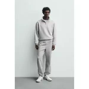 ZARA 베이직 지퍼넥 스웨트셔츠 - 그레이 372926