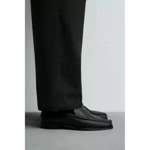 ZARA 페니 레더 로퍼 - 블랙 372860