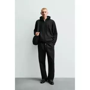 ZARA 오리진 헤비웨이트 후드 지퍼 스웨트셔츠 - 블랙 372982