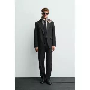ZARA AARON LEVINE X 울 턱시도 수트 블레이저 - 블랙 372795