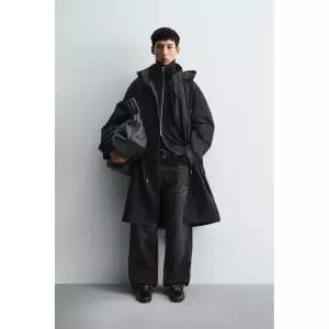 ZARA 탈부착 투인원 파카 - 블랙 372835