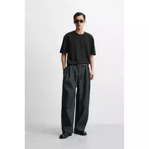 ZARA 인터록 릴렉스핏 티셔츠/04 - 블랙 375139