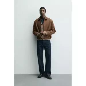 ZARA 페이크 스웨이드 점퍼 - 코냑 372792