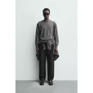 ZARA 울 블렌드 레귤러 핏 스웨터 - 그레이 372959