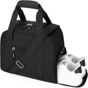 남녀용 씨록 14인치 스몰 짐백 신발 수납공간이 있는 미니 더플백 여행용 블랙