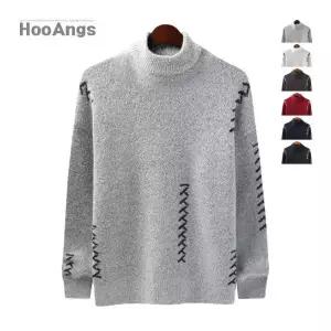 [후앙스] 니트 자수포인트 골지 목 폴라 OSPT7054