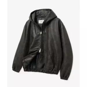 VTWO 8261 내추럴 워시드 레더 후드 자켓 (DARK BROWN) 109514