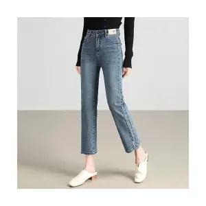 여성용 배기핏 청바지 데님 디스트로이드 배기팬츠 봄 하이웨스트 와이드 커버 스트레이트 캐주얼 바지 CH1