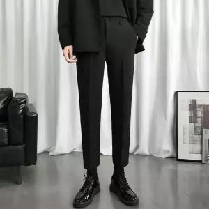 남성 바지 정장 슬림 9부 여름 아이스 스키니핏 일자 캐주얼팬츠 솔리드 OP2