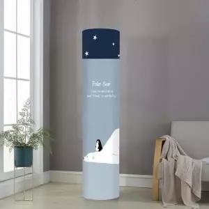 지퍼형 에어컨커버 가리개 보관함 스탠드 원형 가리개