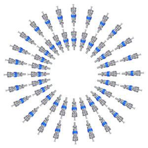 밸브 코어 키트 호환 R410 R32 R22 u2013 100팩 고압 코어, 테프론 씰, 공조 및 냉장 시스템용 HVAC 냉매 AC 교체 포함