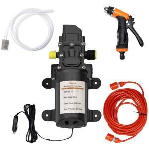 지오요닐 전기 압력 세척기 펌프, 12V 100W 휴대용 고압 파워 인텔리전트 미니 자동차 워터 펌프 키트, 오토 RV 홈 가든 반려동물 샤워용 키트