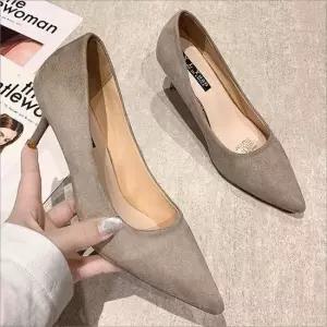 인기상품 여성 하이힐 스웨이드 뾰족앞코 7cm 5cm 스틸레토 힐 구두 [WFKPZ15_260411]