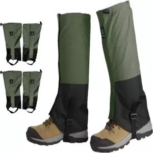 유니콕 2쌍 레그 게이터 조절 가능한 러닝화 게이터용 스노우 부츠 가드 트레일 샌드프루프