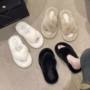 엑스 스트랩 털 슬리퍼 겨울 실내화 방한 귀여운신발 여성슬리퍼 여름슬리퍼