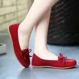 여성 데일리 단화 스웨이드 로퍼 신발 신상 플랫 슈즈 겨울털신 여자털신신발