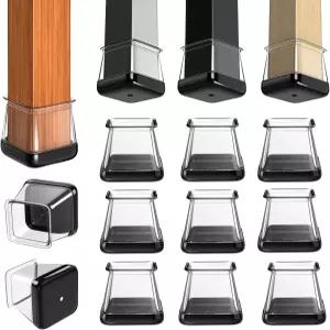 카펫용 의자 다리 슬라이더 28개 사각 바닥 보호대 글라이드 실리콘 가구 캡 테이블 피트 테플론 커버 패드