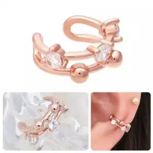 라인 볼 링 로즈골드 귀찌 투 큐빅 여자이어커프 이어 여자이어커프 여성이어커프