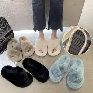 밍크 퍼 실내화 2cm 통굽 키높이효과 논슬립 슬리퍼 사무실 산후조리원 거실화