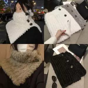 버튼오스트넥워머 겨울 넥웨어 털목도리 패션 방한 넥웨어 겨울워머 패션워머
