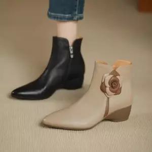 여자 신발 워커 부츠 통굽 워커힐 앵클부츠 가죽 미들 KS5