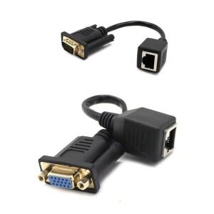 LAN CAT5 암수 플러그 앤 플레이 VGA 확장기  to RJ45 이더넷 포트 네트워크 케이블 어댑터