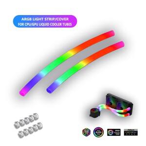유연한 5V ARGB LED 네온 튜브 라이트 스트립 커버 슬리브 (게이밍 PC AIO 120 240 360 CPU 수랭 쿨러 개조