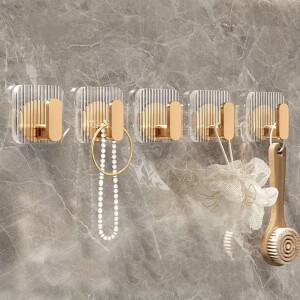 헤비듀티 고급 골드 사각형 접착식 후크 무타공 욕실 강력 벽걸이 수건걸이 미적으로 만족스러운