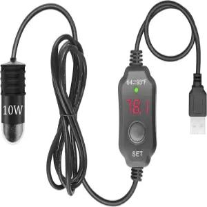 YOFOTHS 조절식 미니 수족관 히터 0.5/1/2/3갤런 잠수식 소형 어항 10W/20W/30W 디지털 디스플레이 온도