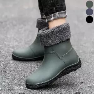 남성 뽀글이 털안감 기모 레인부츠 눈오는날 고무장화 남성부츠 레인부츠 겨울부츠